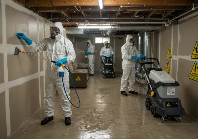 Basement Moisture Removal and Structural Drying process in Dorado Municipio, PR